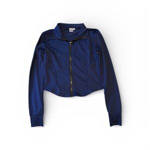 Navy Zip-Front Women's Athletic Jacket